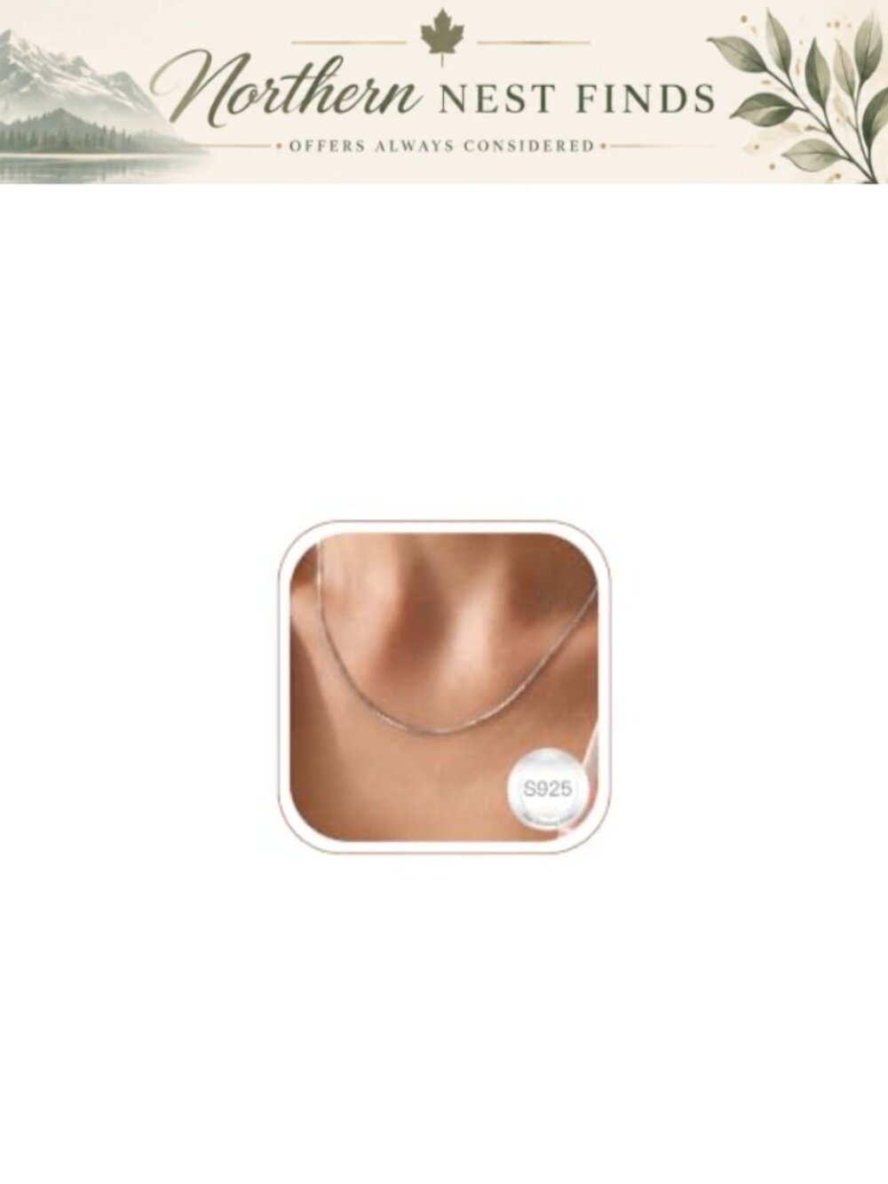 925 Sterling Silver Box Chain Necklace for Women 14K Gold Plated